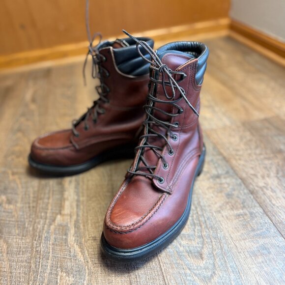 Red Wing 402 Leather Made USA UNION Super SoleSoft Toe Work Boots Mens 7.5 D main image 10